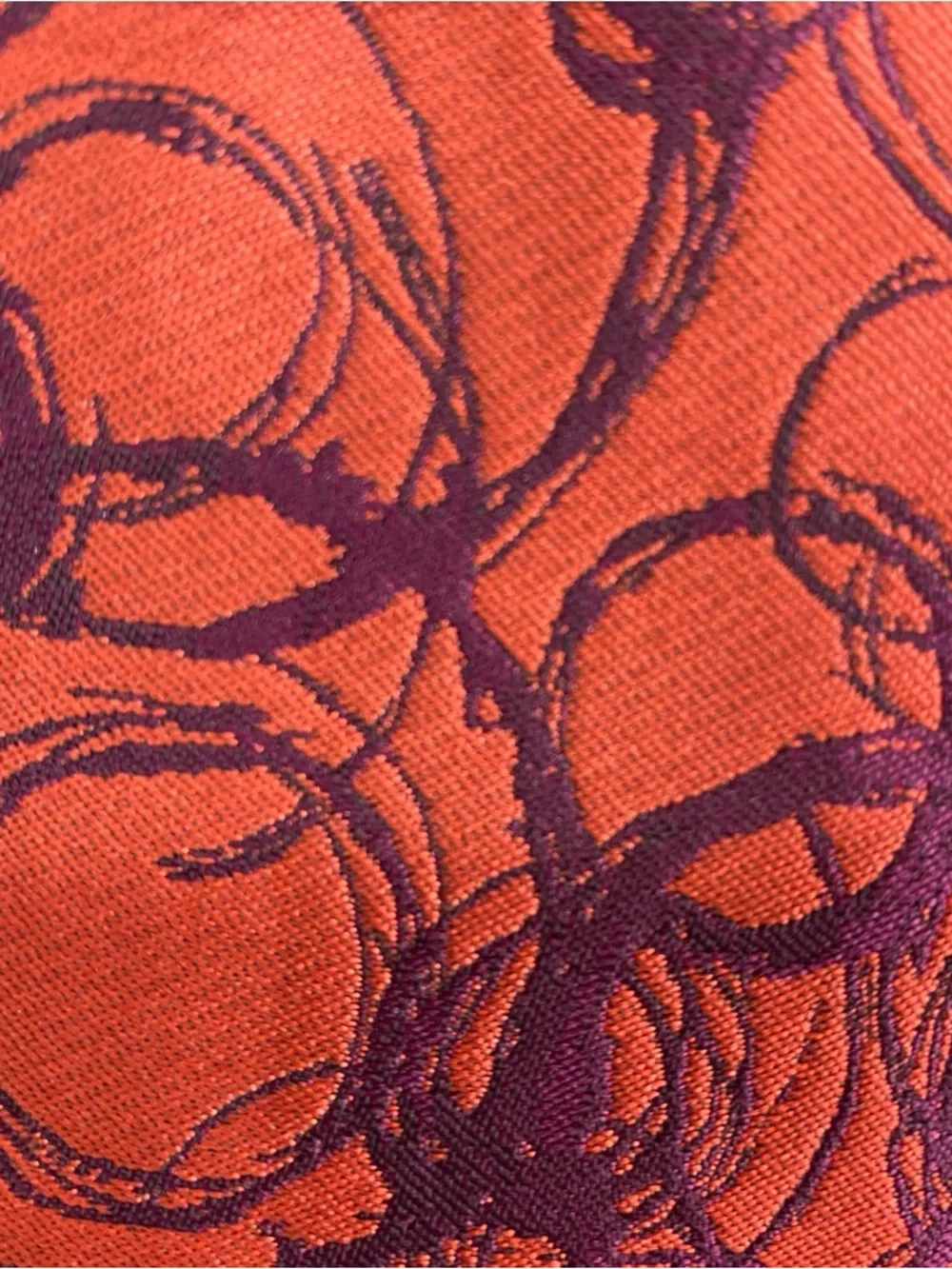 Vera Wang Lavender Label Silk Lined Jacquard Pencil Skirt Rust Orange Purple 6‎